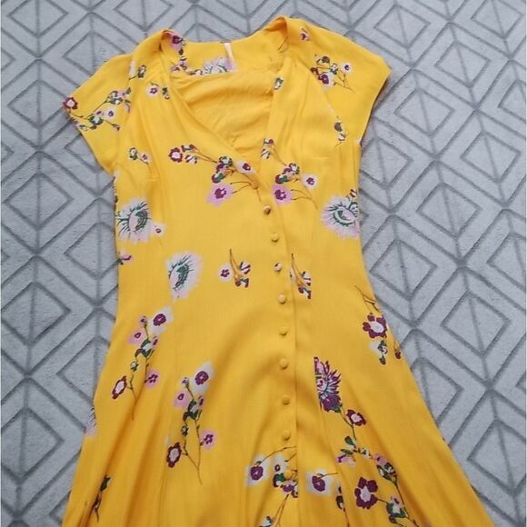 Free People Yellow Lost in You High Low Dress - Picture 8 of 10